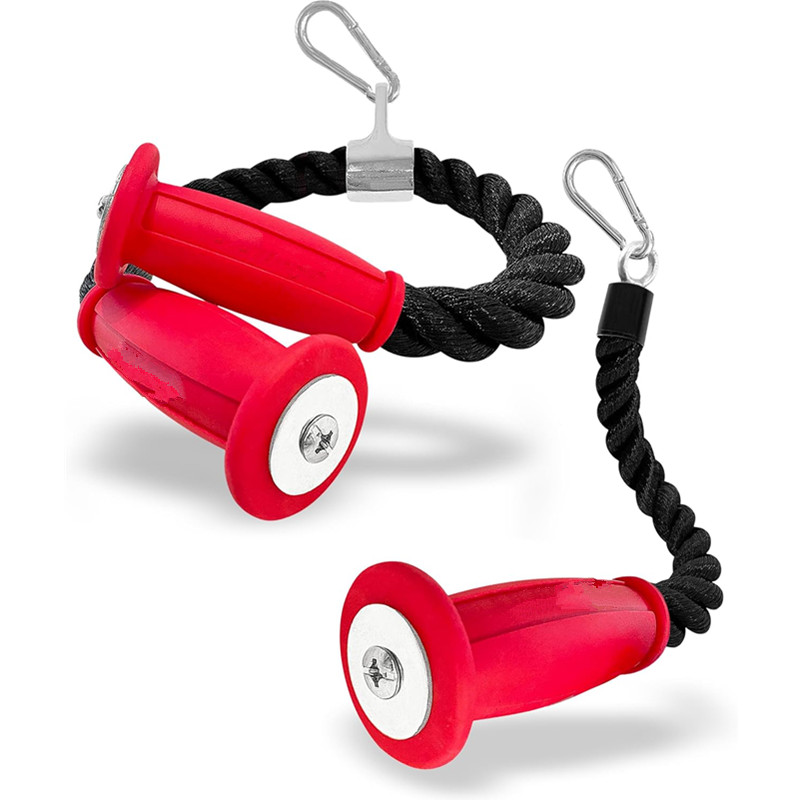Home Gym Workout Equipment - Ergonomic Tricep Ropes Non-Slip Cable Attachment