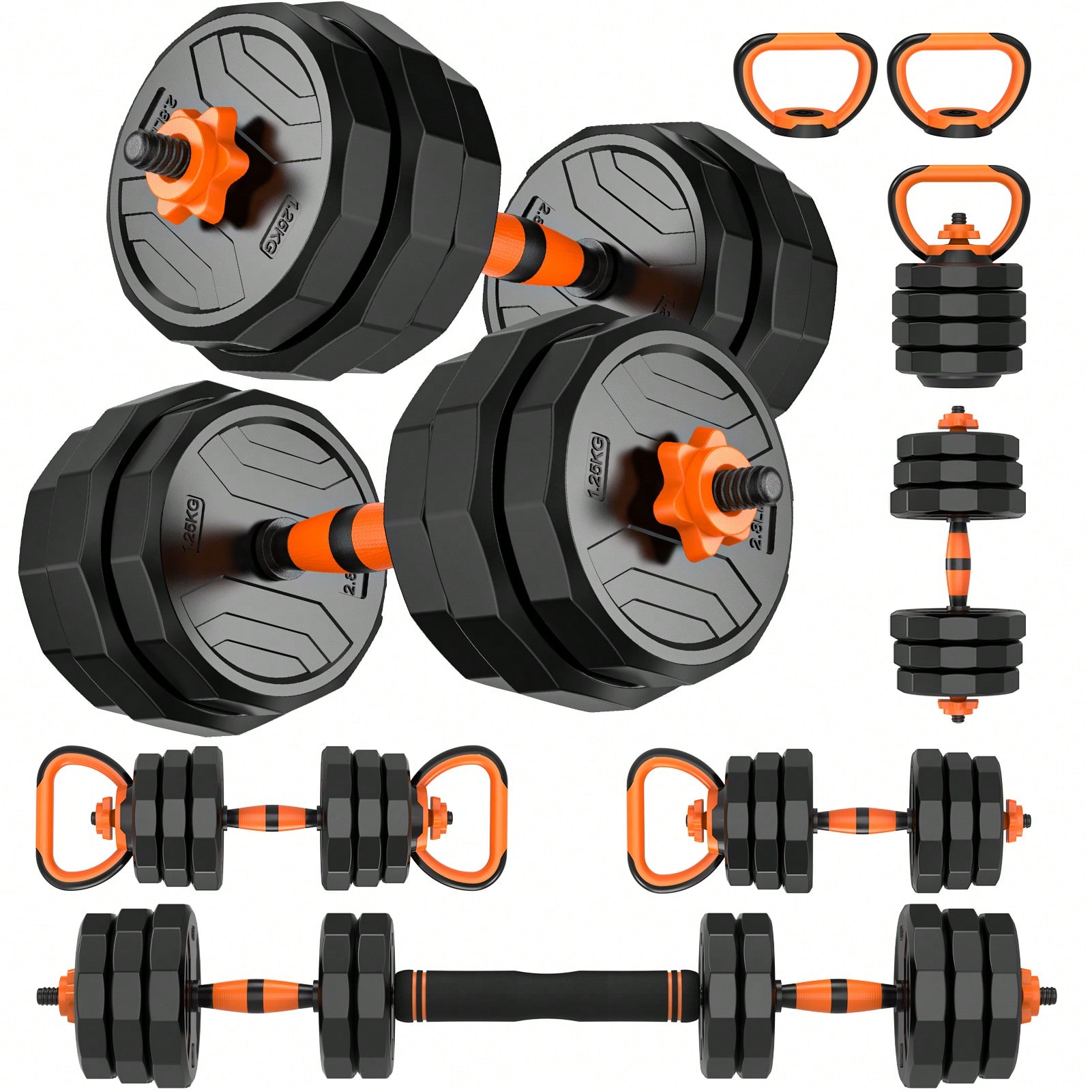 Home Gym Used - GIKPAL 44lb 6-In-1 Adjustable Dumbbells Set