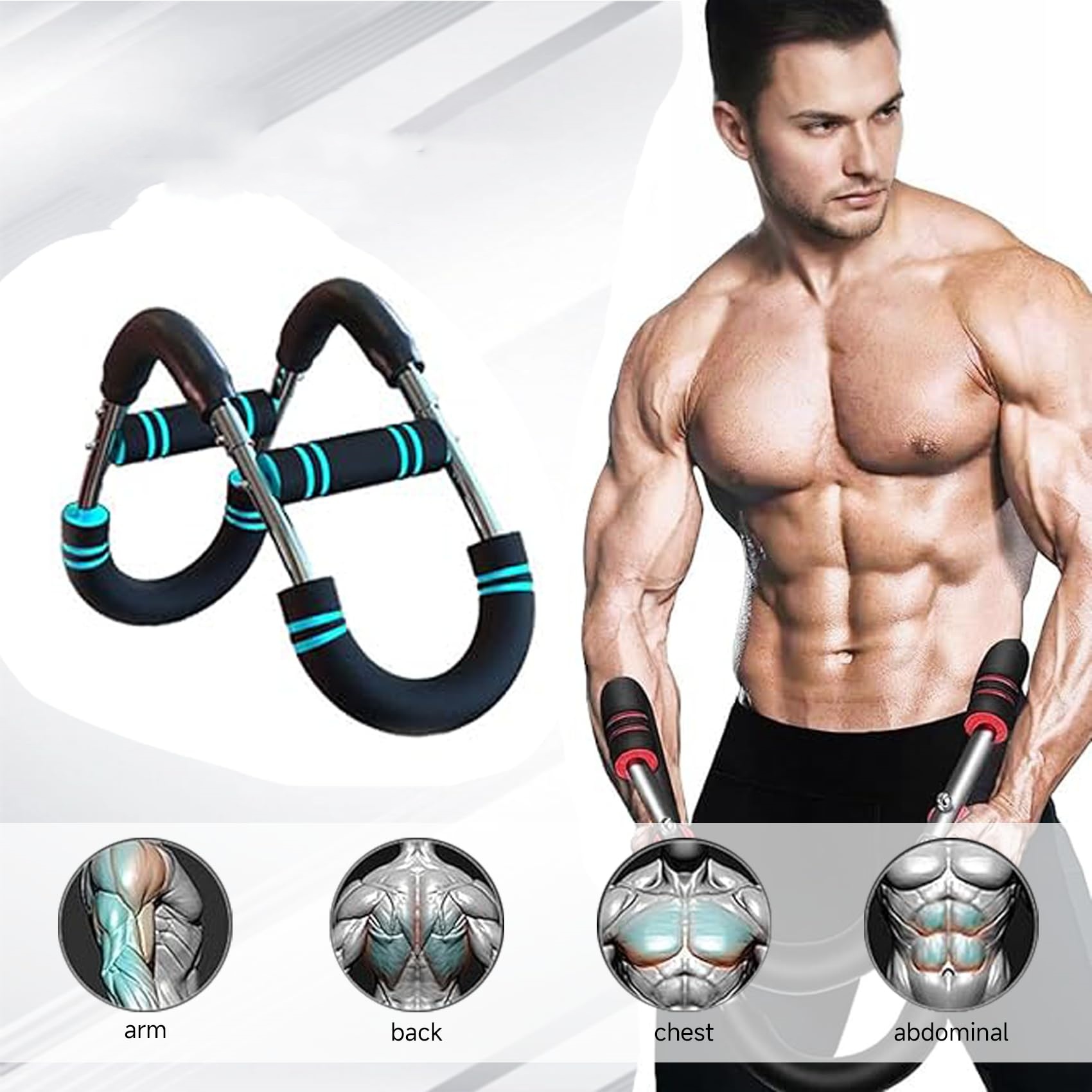 Home Gym Upper Body Workout - Adjustable Detachable Arm Trainer With Resistance