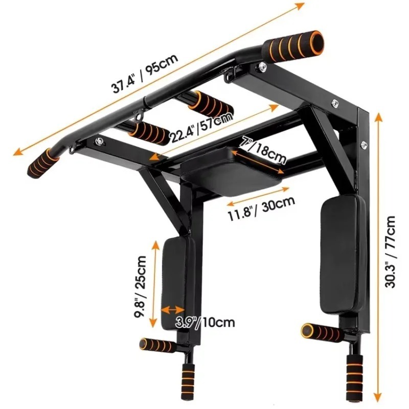 Home Gym Pull Up Bar - Wall-Mounted Pull-Up Bar for Indoor Use,