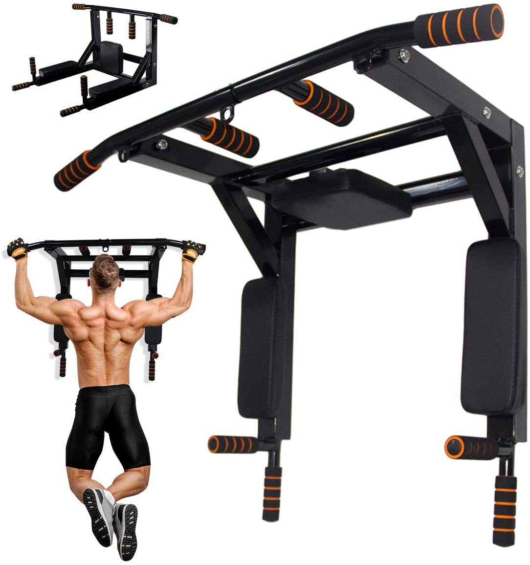 Home Gym Pull Up Bar - Wall Mounted Chin Up Pull Up