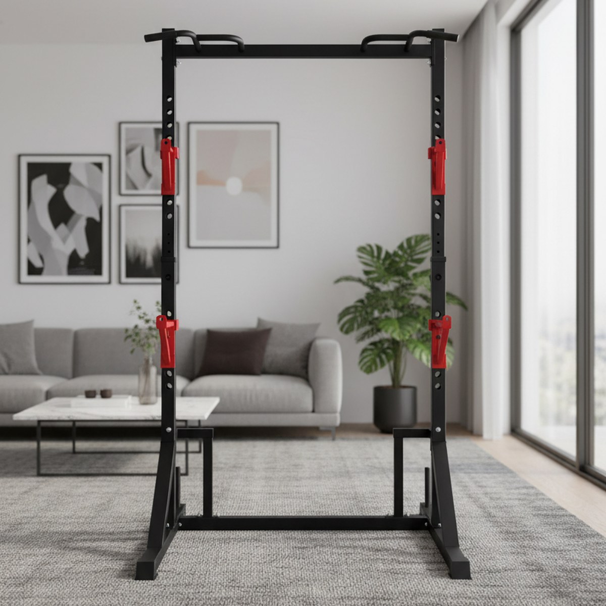 Adjustable Power Rack with Pul - Home Gym Pull Up Bar recension och pris