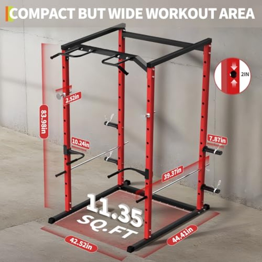 Heavy-Duty Power Cage with Pul - Home Gym Pull Up Bar recension och pris