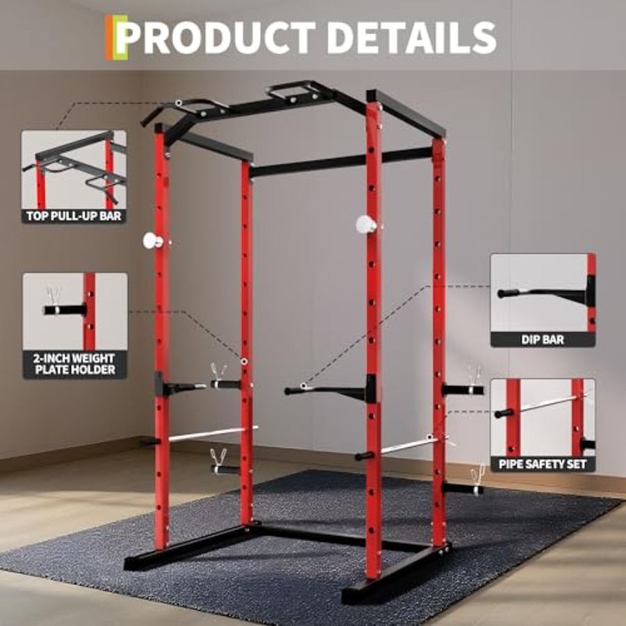 Heavy-Duty Power Cage with Pul - Home Gym Pull Up Bar recension och pris