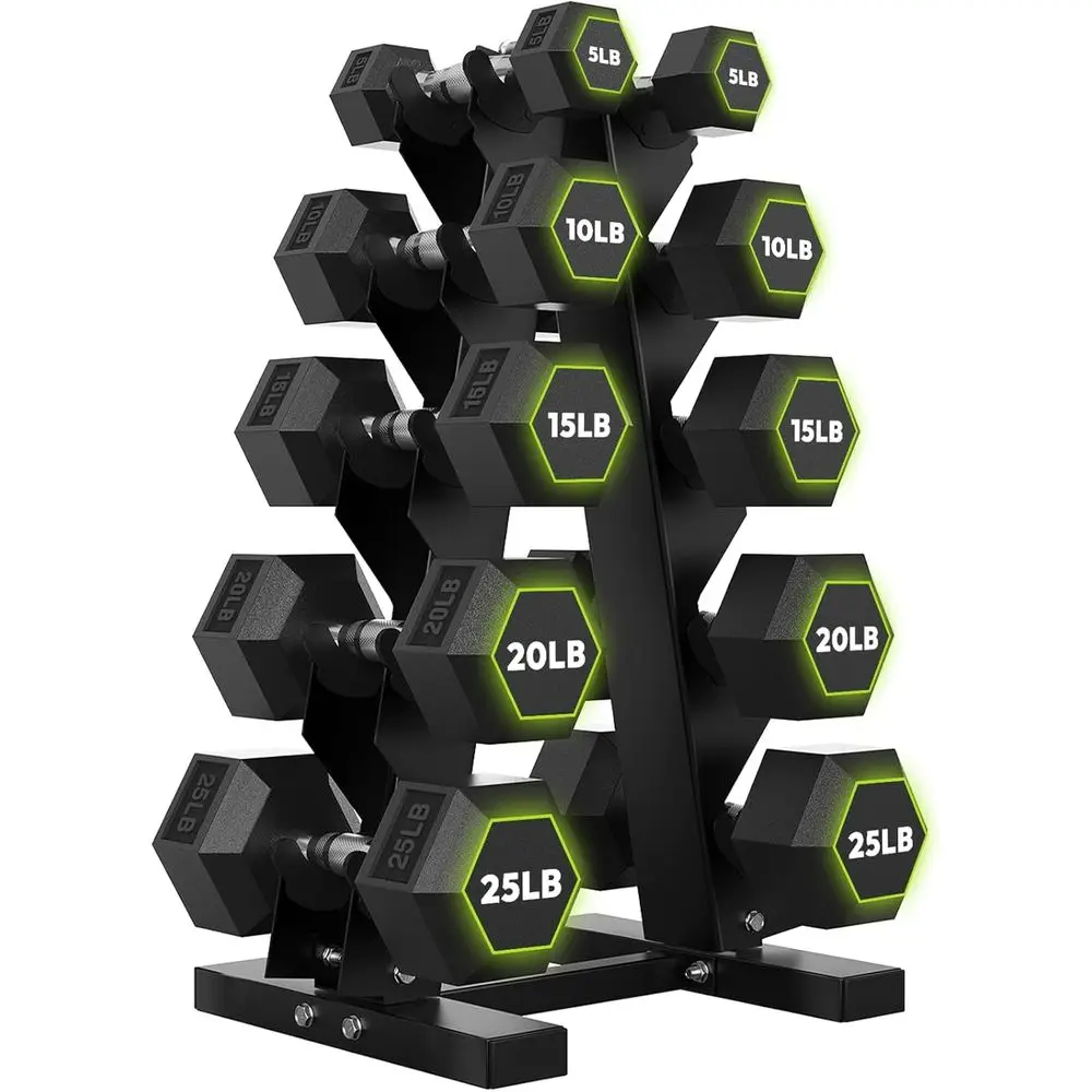 Hex Dumbbells with A-E Rack, 1 - Home Gym Designs recension och pris