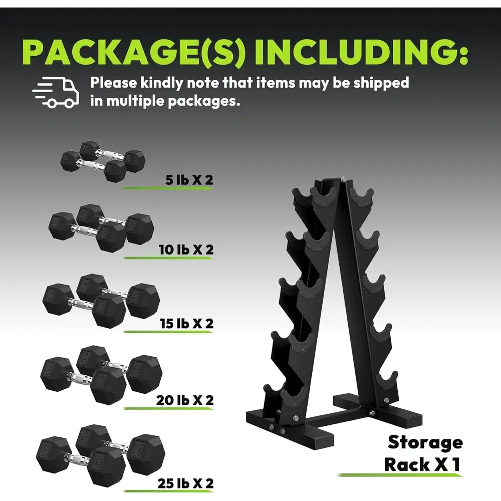 Hex Dumbbells with A-E Rack, 1 - Home Gym Designs recension och pris