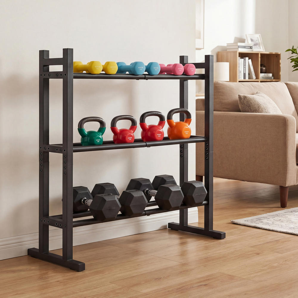 Heavy Duty 3-Tier Dumbbell Rac - Home Gym Training recension och pris