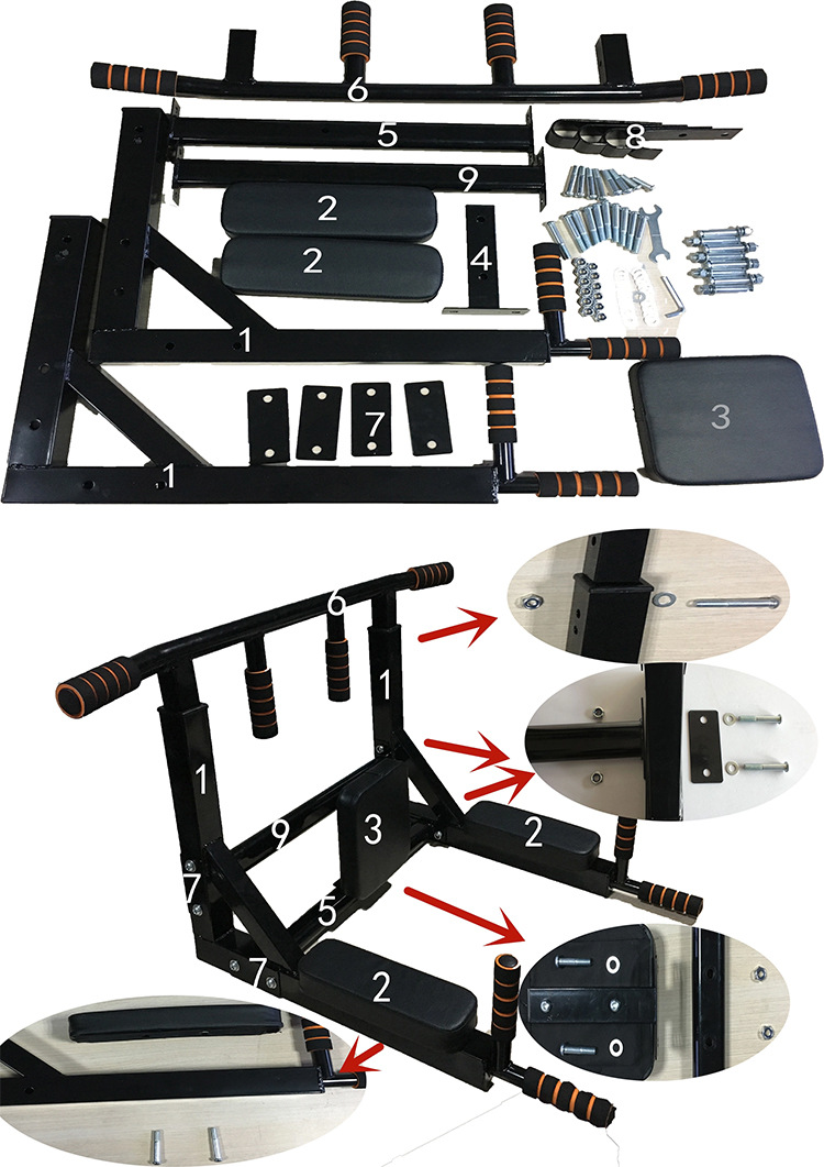 Wall Mounted Chin Up Pull Up B - Home Gym Pull Up Bar recension och pris